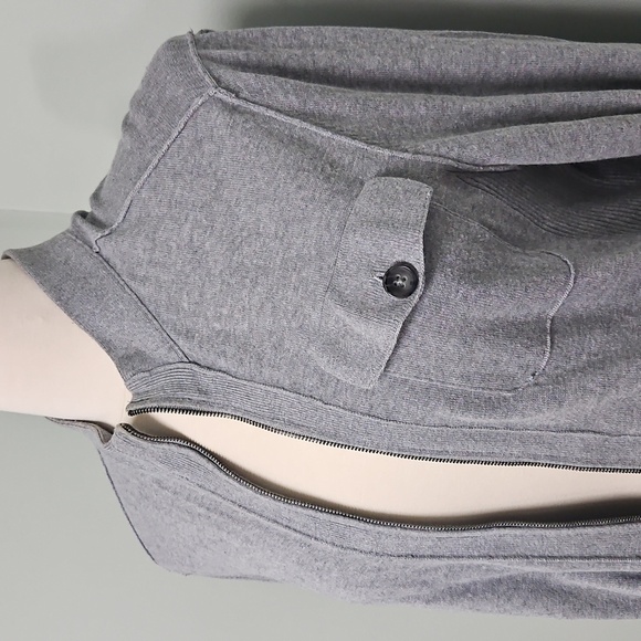 Banana Republic Cardigan Gray Zip-Up Grandpa Layering Size Medium - Picture 2 of 7